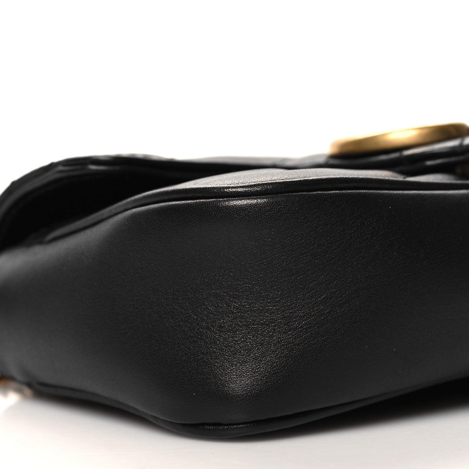 Gucci Calfskin Matelasse Super Mini GG Marmont Shoulder Bag Black 10 of 12