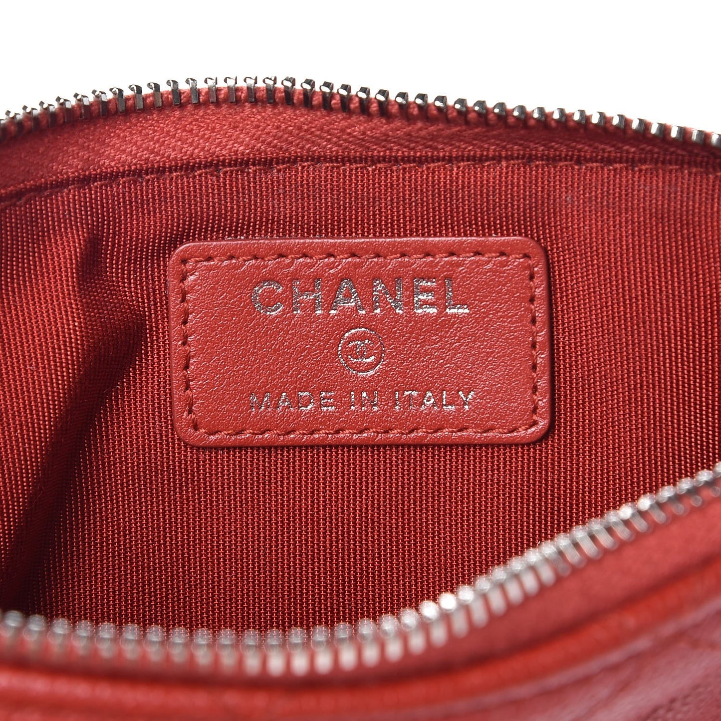 Caviar Quilted Classic Flat Wallet Pouch Red