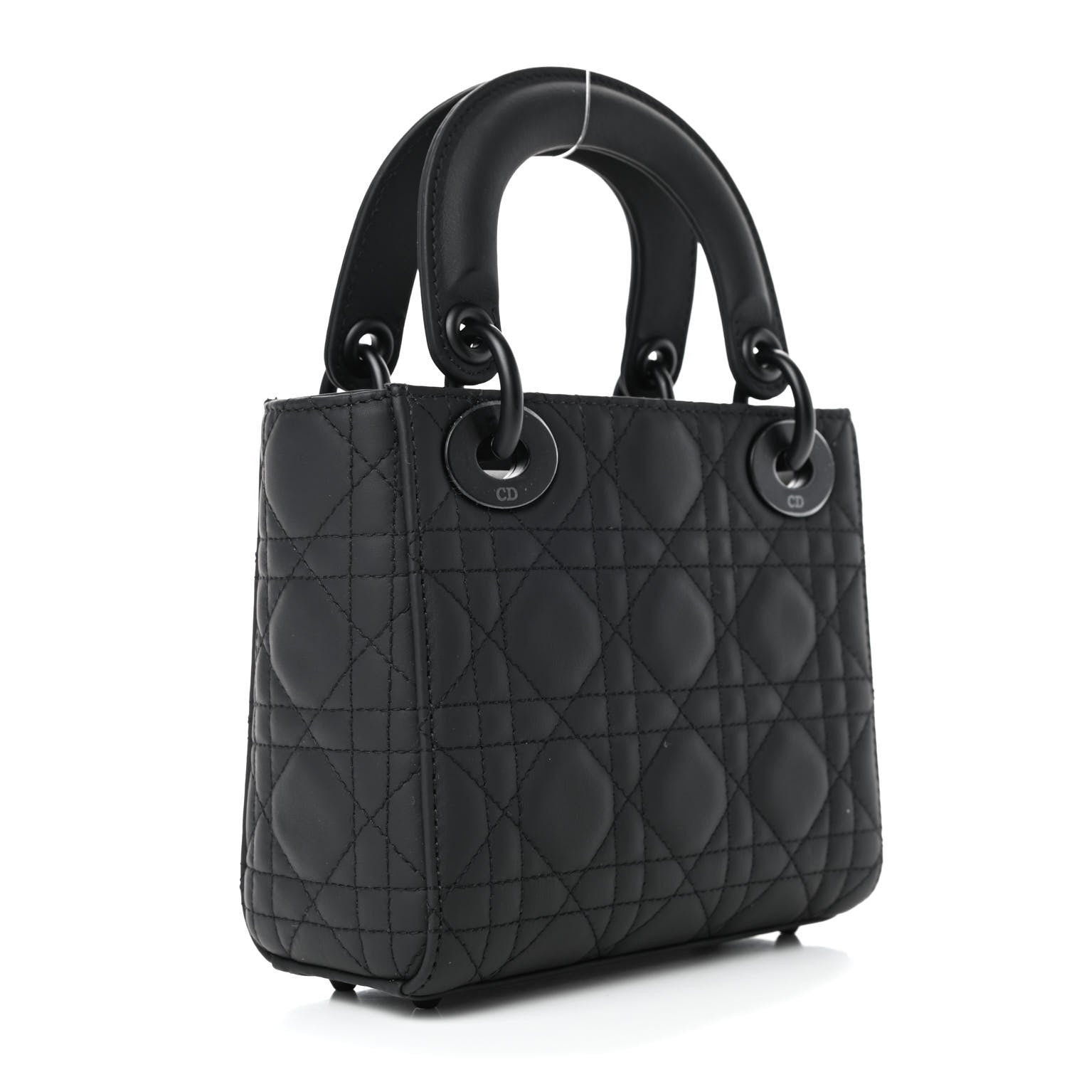 Christian Dior Ultra Matte Calfskin Cannage Mini Lady Dior Black 2 of 4