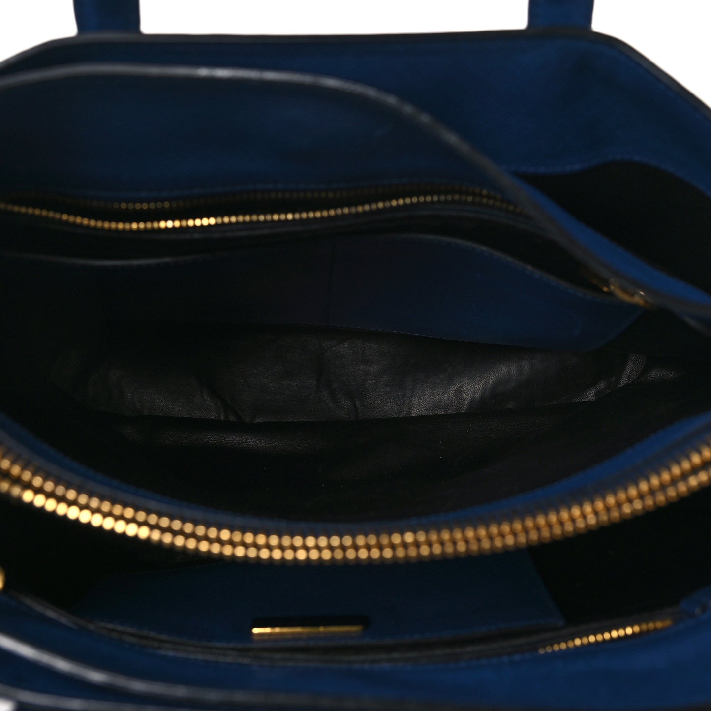 Saffiano Soft Triple Pocket Tote Bluette