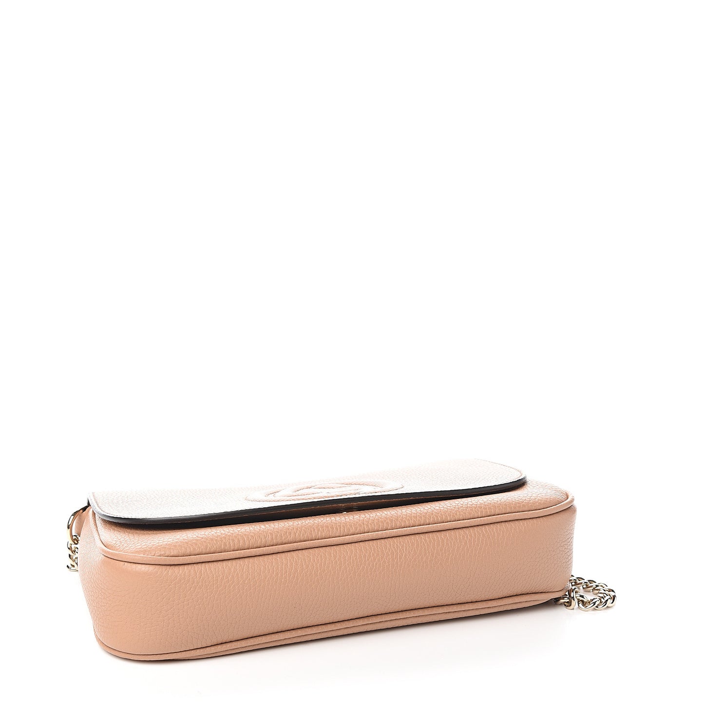 Pebbled Calfskin Medium Soho Flap Crossbody Camelia