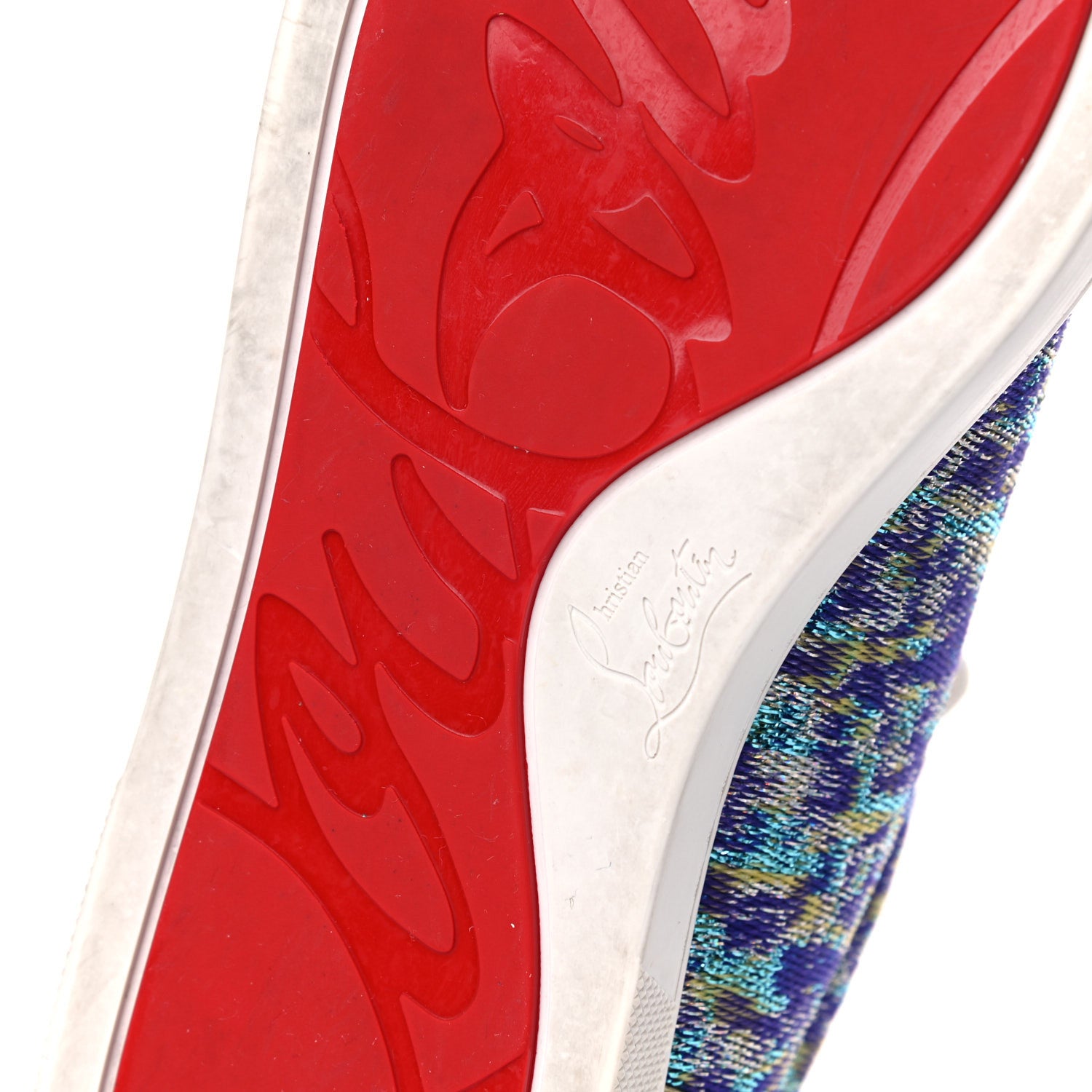 Christian Louboutin Crystal Metallic Suede Woven Lurex Gondolastrass Sneakers 38 Version Digitale 8 of 13