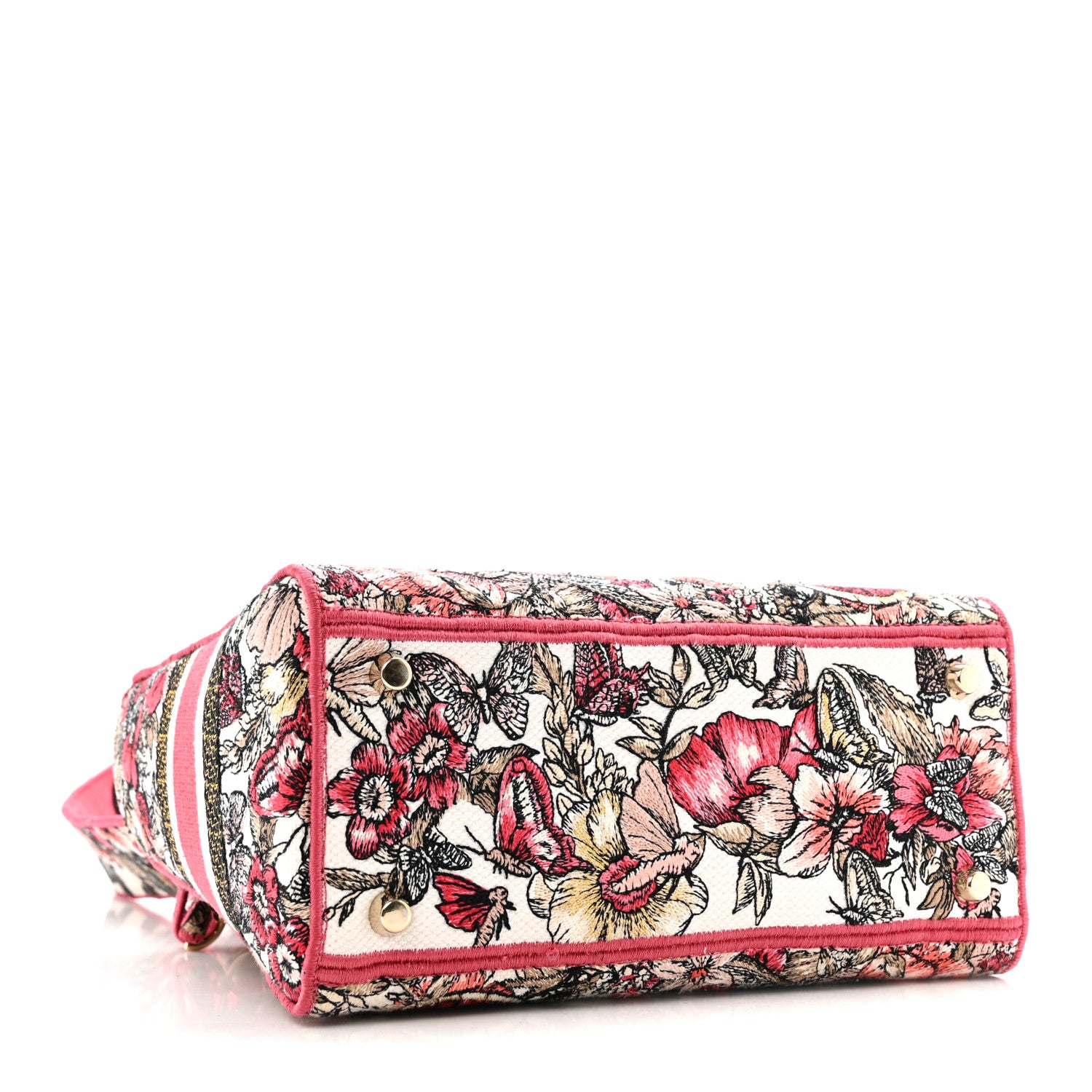 Christian Dior Canvas Embroidered Butterfly Print Medium Lady D-Lite  Multicolor 4 of 12