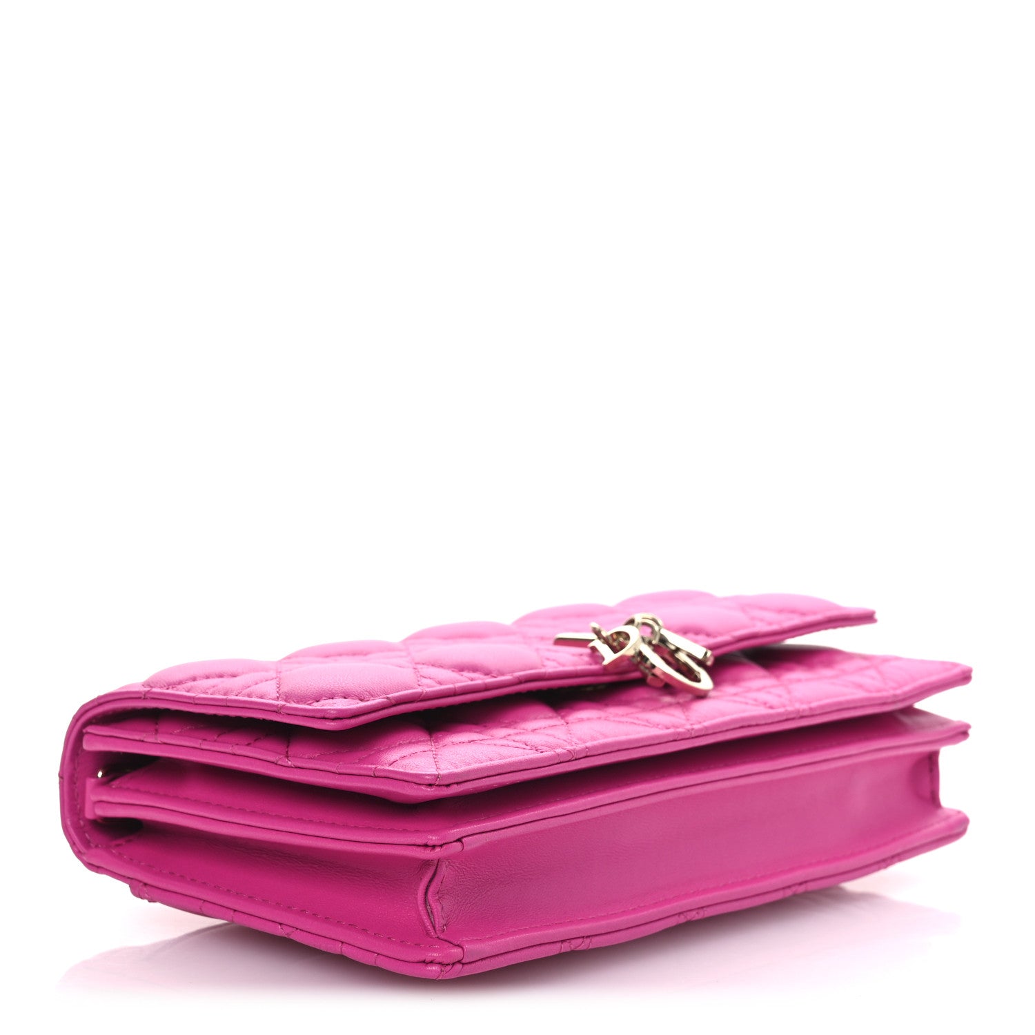 Christian Dior Lambskin Cannage Mini My Dior Top Handle Clutch Dark Pink 4 of 12