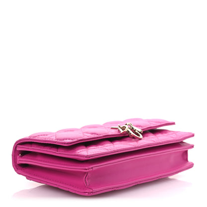 Christian Dior Lambskin Cannage Mini My Dior Top Handle Clutch Dark Pink 4 of 12