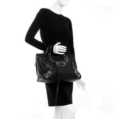 Balenciaga Chevre Gold Metallic Edge Hardware City Black 3 of 12