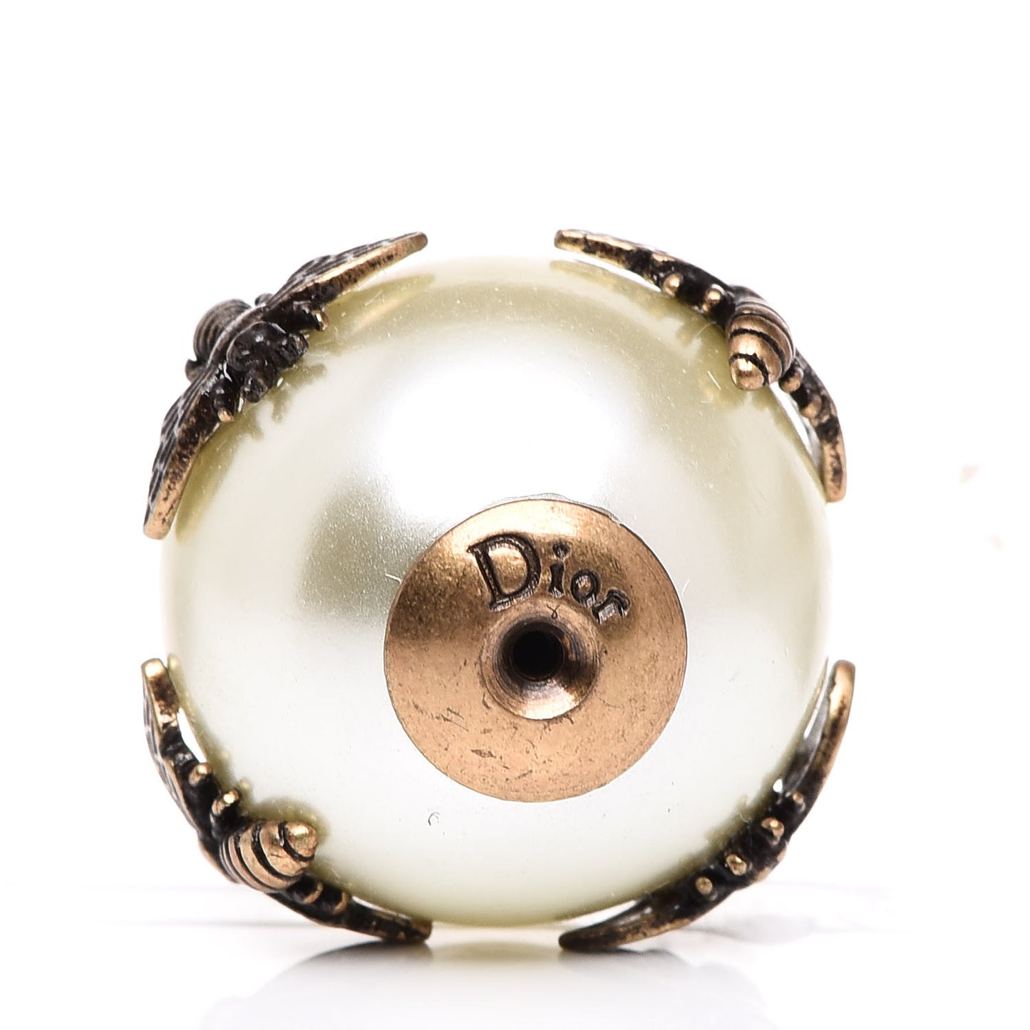 Mise En Dior Tribal Bee Earrings White