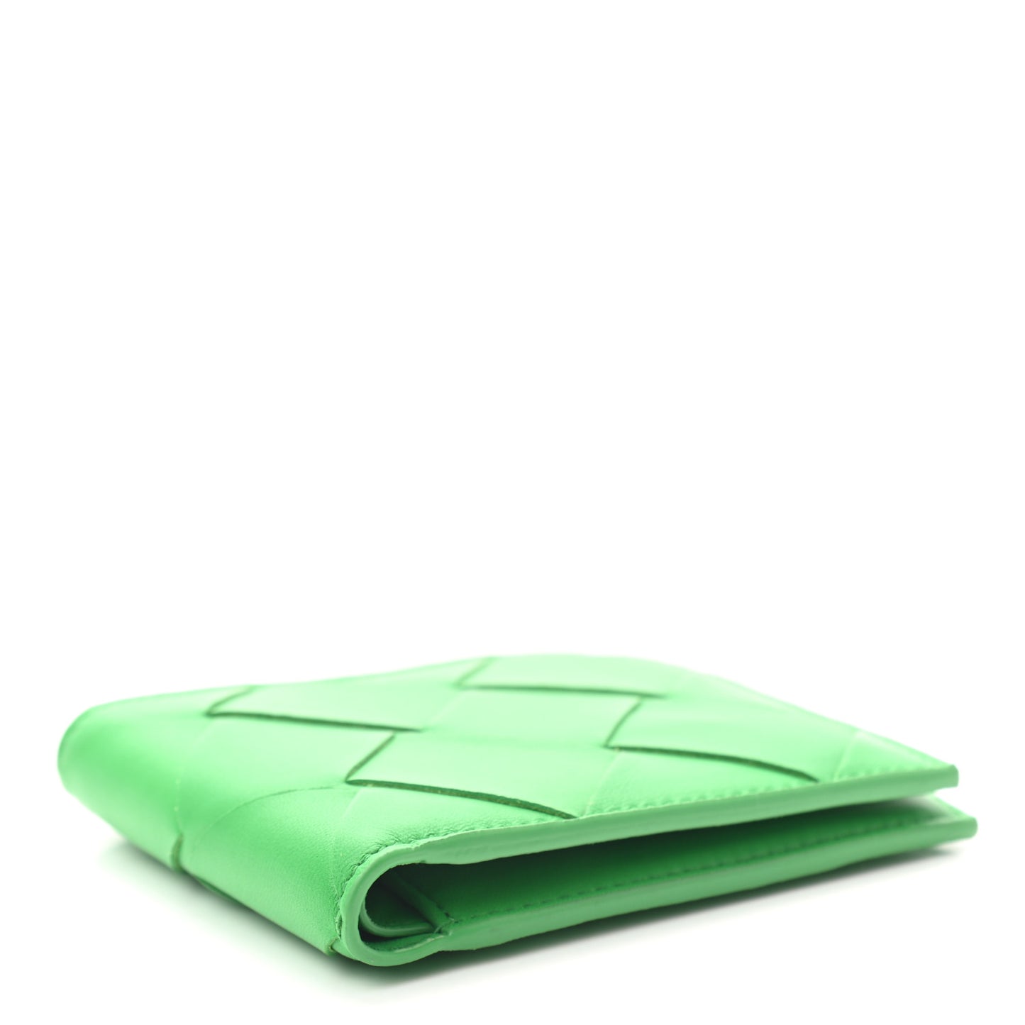 Calfskin Intrecciato Bi-Fold Wallet Parakeet
