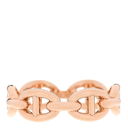 Hermes 18K Rose Gold PM Chaine d'Ancre Enchainee Ring 53 6.5 1 of 9