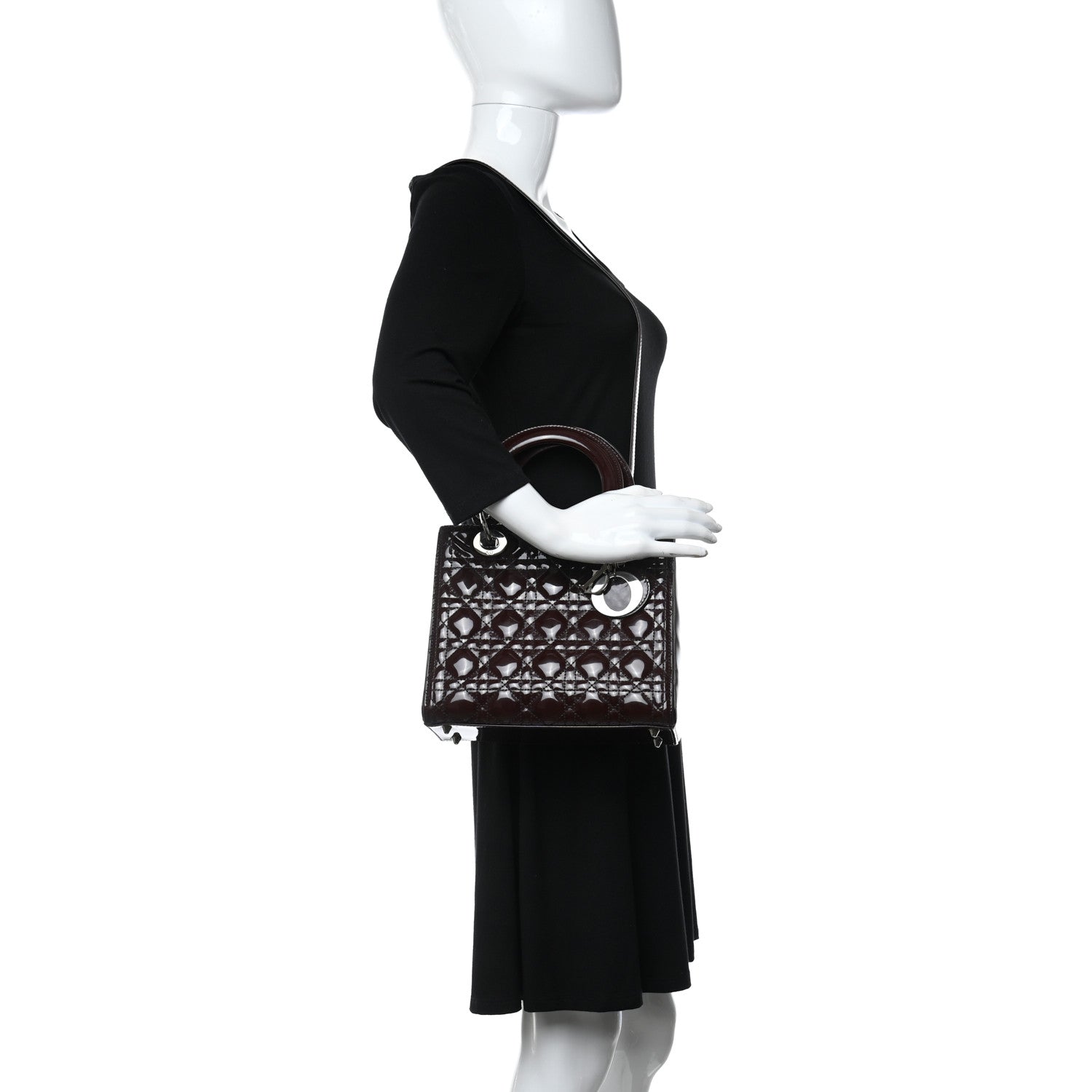 Christian Dior Patent Cannage Medium Lady Dior Purple 2 of 10