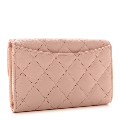 Chanel Caviar Quilted Medium Flap Wallet Light Pink 3 of 13