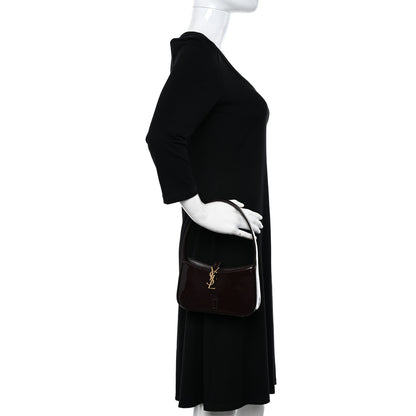 Saint Laurent Patent Calfskin Le 5 A 7 Mini Hobo Spicy Chocolate 2 of 10