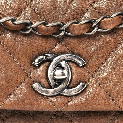 Chanel Crumpled Lambskin Quilted Medium Single Flap Khaki 7 of 17