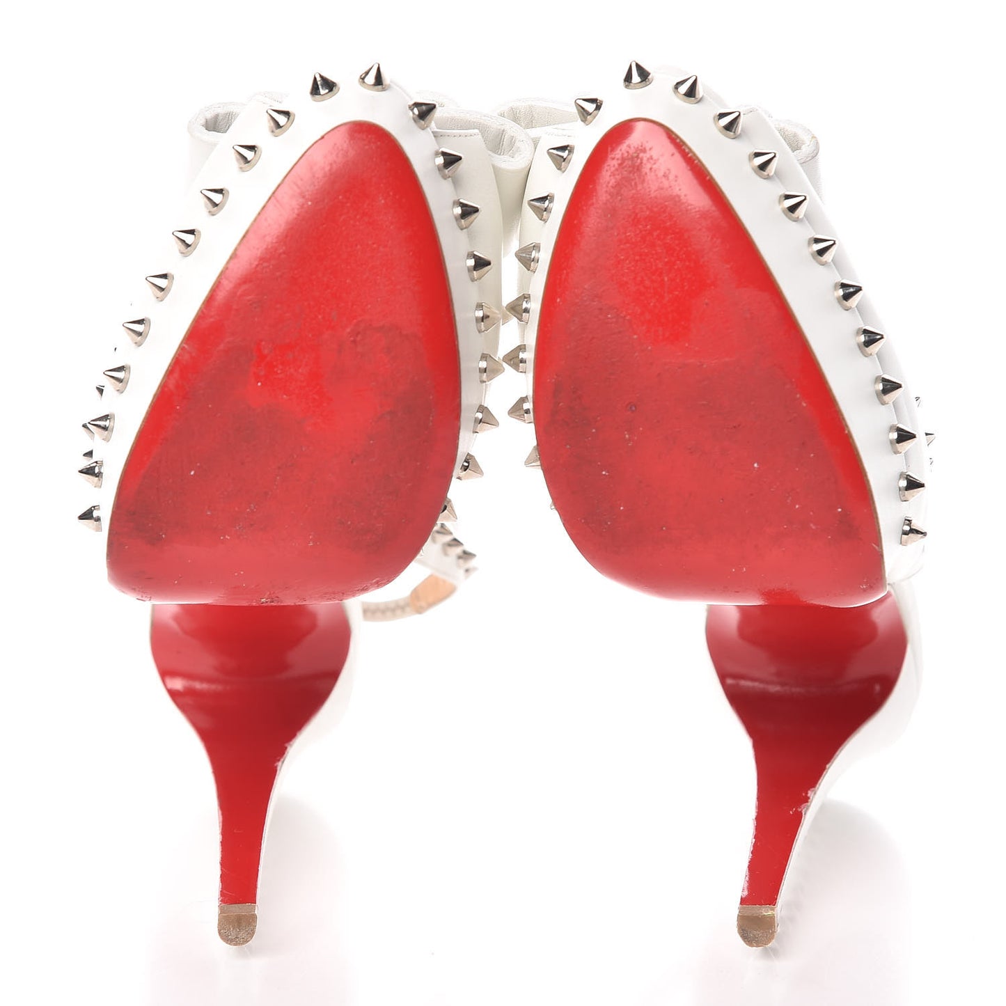 Calfskin Lady Clou Spikes VIP 150 Pumps 41.5 White
