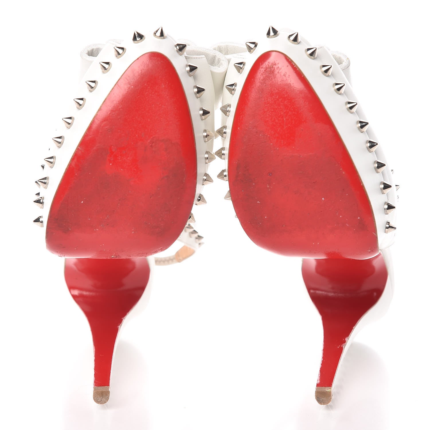 Christian Louboutin Calfskin Lady Clou Spikes VIP 150 Pumps 41.5 White 7 of 10