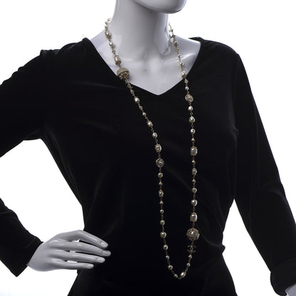 Chanel Pearl CC Long Necklace Gold 2 of 6