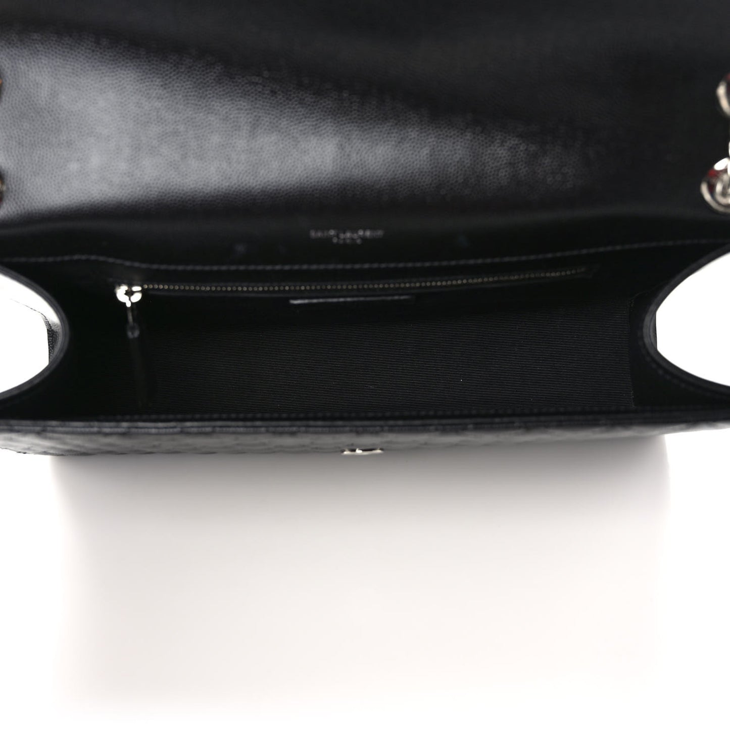Grain De Poudre Textured Mixed Matelasse Large Triquilt Monogram Satchel Black