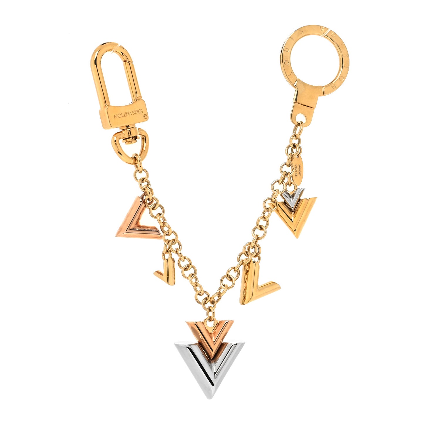 Jingle V Chain Bag Charm Gold