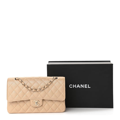 Chanel Iridescent Caviar Quilted Medium Double Flap Beige 7 of 7