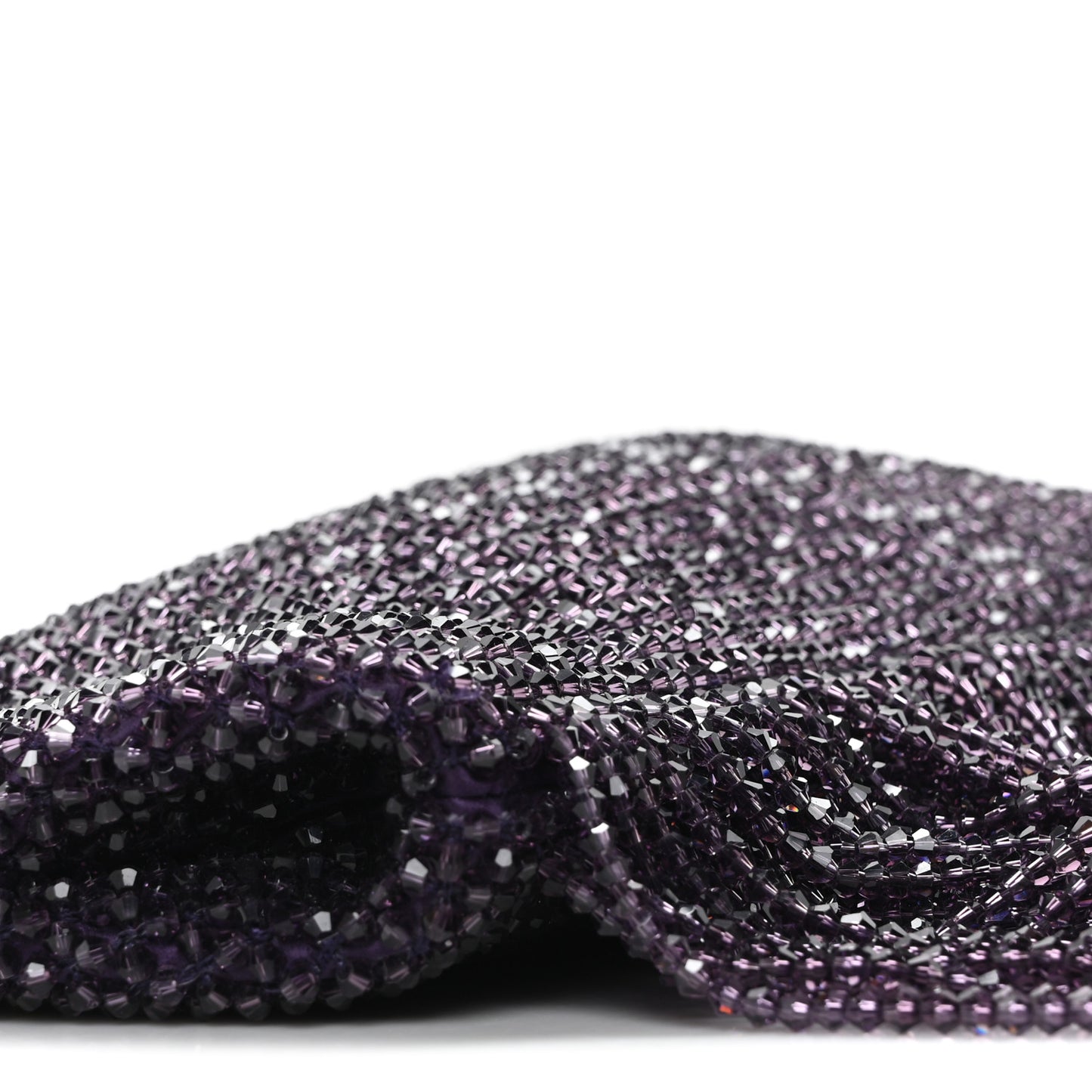 Satin Bead Embellished Callie Fringe Tassel Chain Evening Bag Cassis