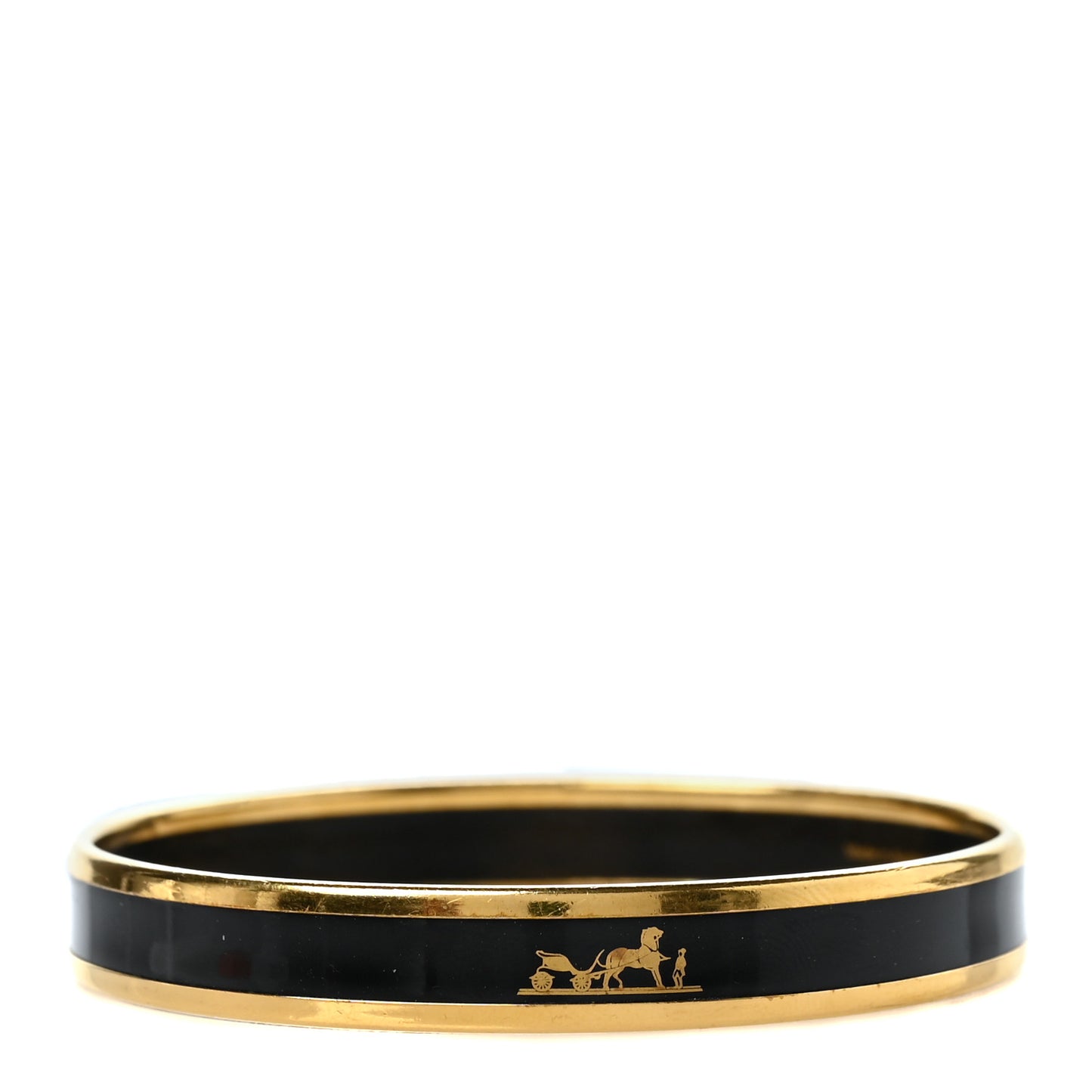 Enamel Printed Narrow Caleche Bracelet 62 Black