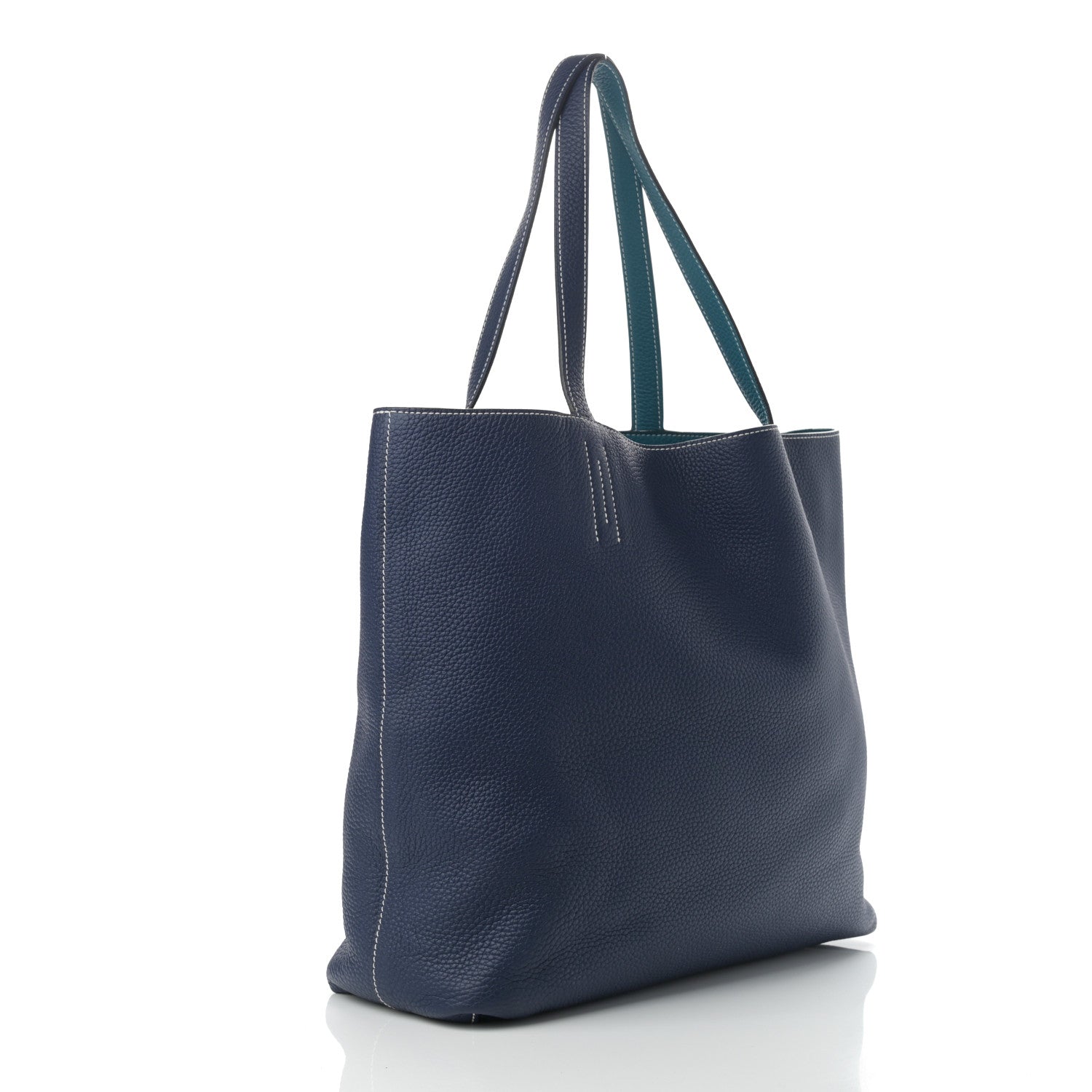 Hermes Taurillon Clemence Double Sens 36 Reversible Tote Bleu Sapphire Izmir 4 of 15