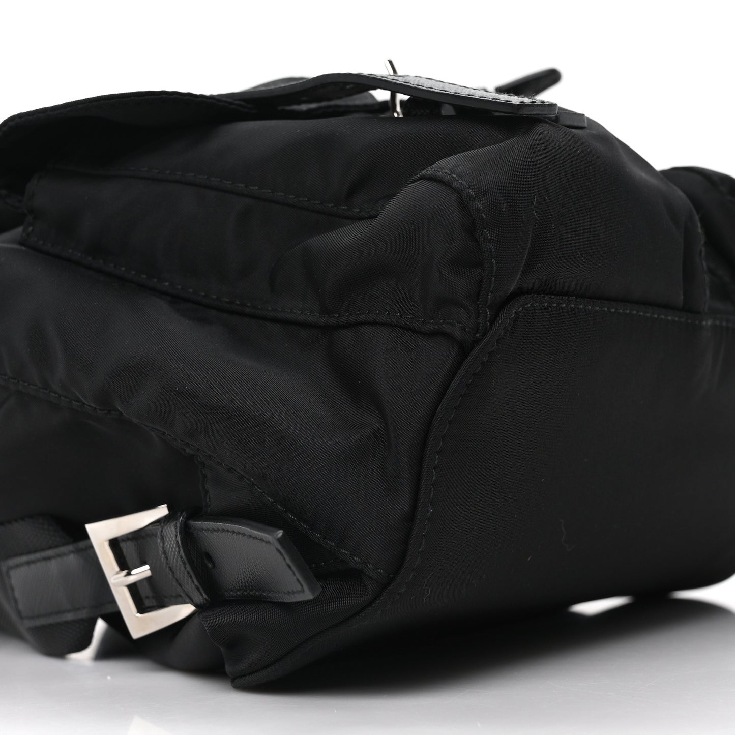 Re-Nylon Vela Saffiano Small Backpack Black