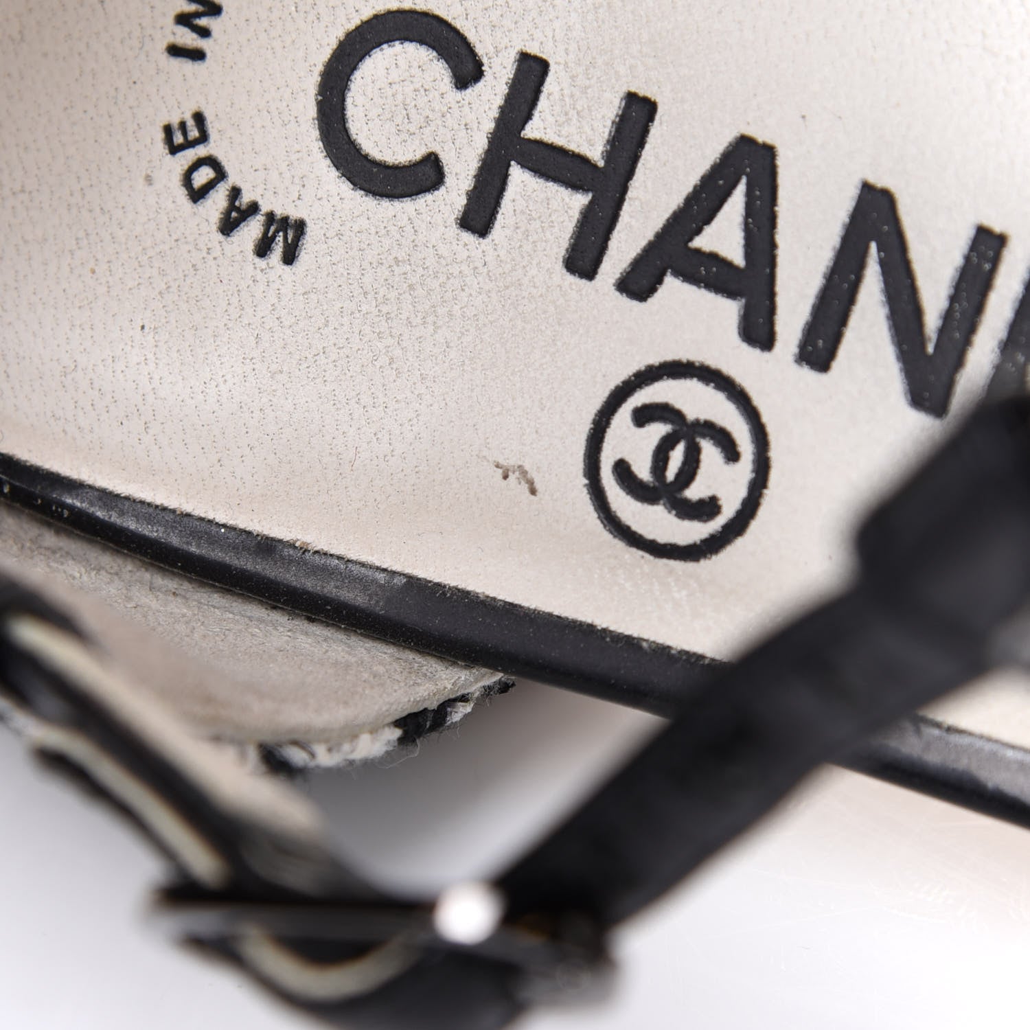 Chanel Patent Tweed CC Sandals 37.5 Black 8 of 8