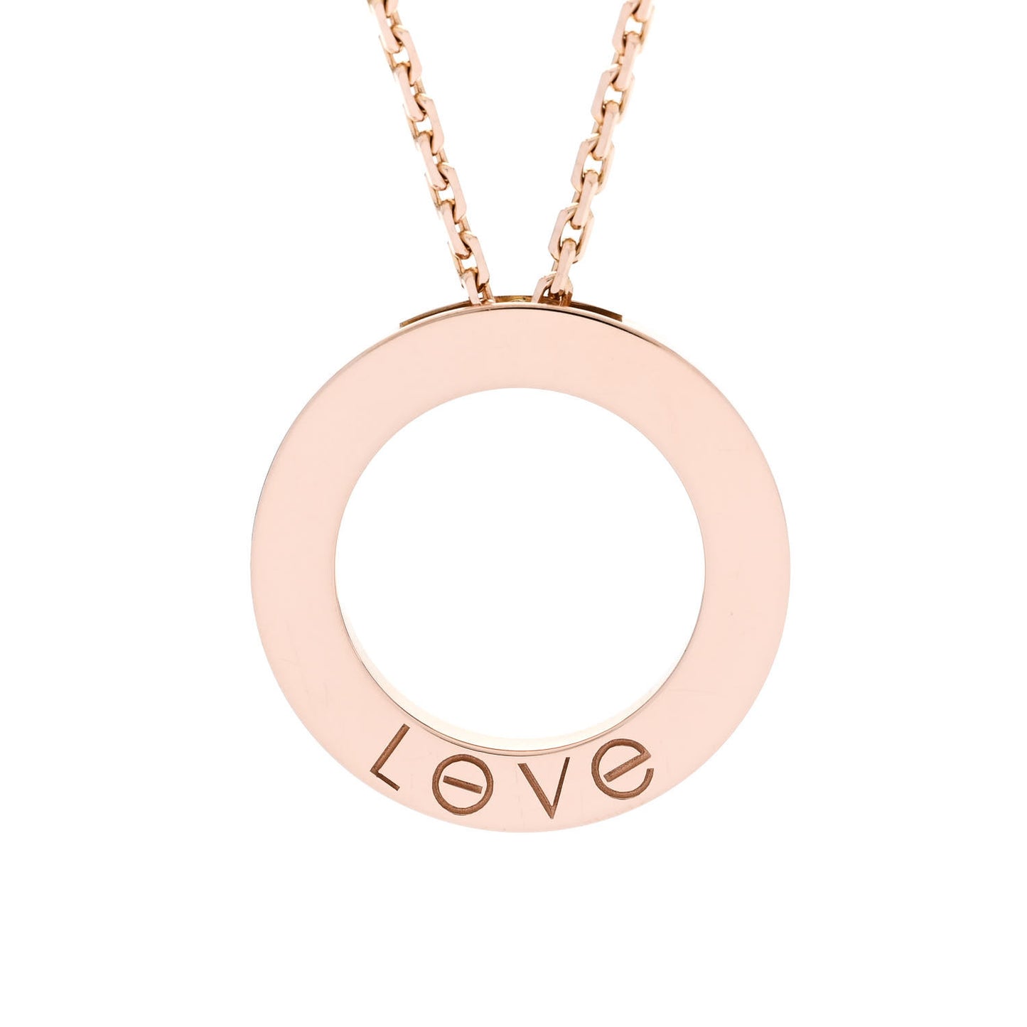 18K Pink Gold LOVE Pendant Necklace