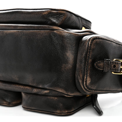 Miu Miu Distressed Nappa Pocket Bag Sand Coffee 9 of 9