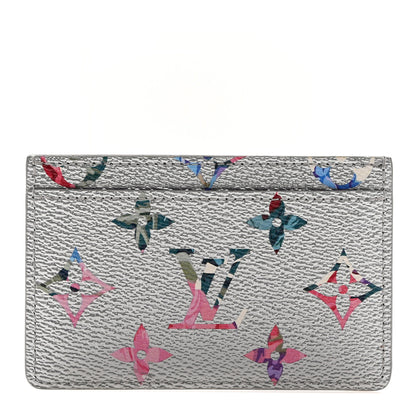 Louis Vuitton Metallic Monogram LV Garden Card Holder Silver 1 of 6