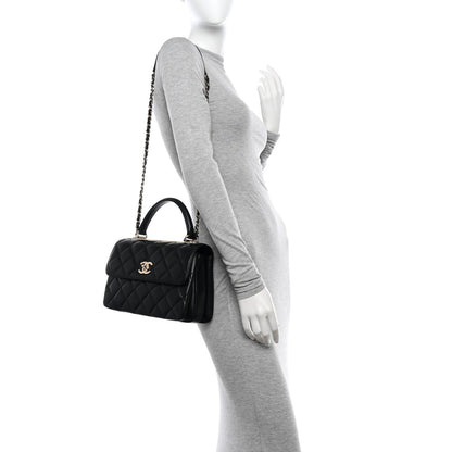 Chanel Lambskin Quilted Small Trendy CC Dual Handle Flap Bag Black 2 of 11