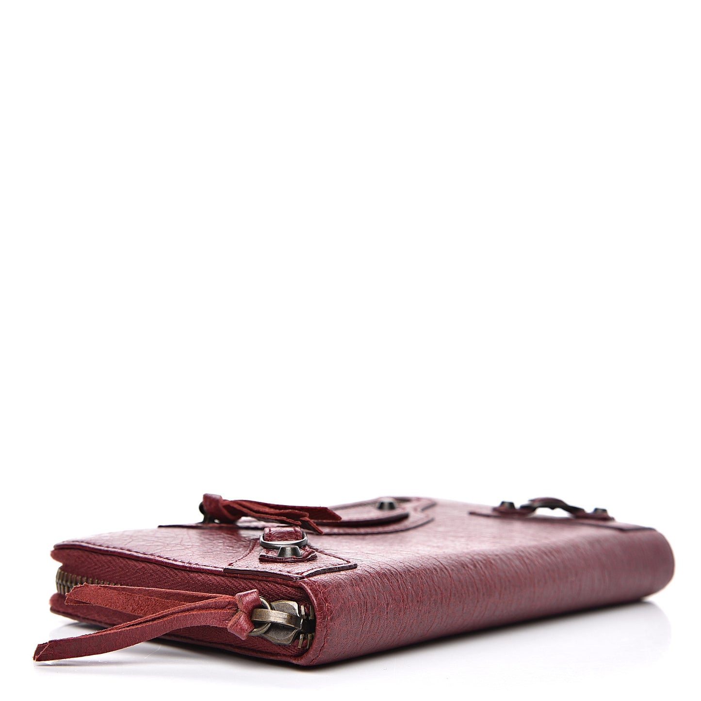 Agneau Classic Hardware Continental Zip Around Wallet Rouge Cerise