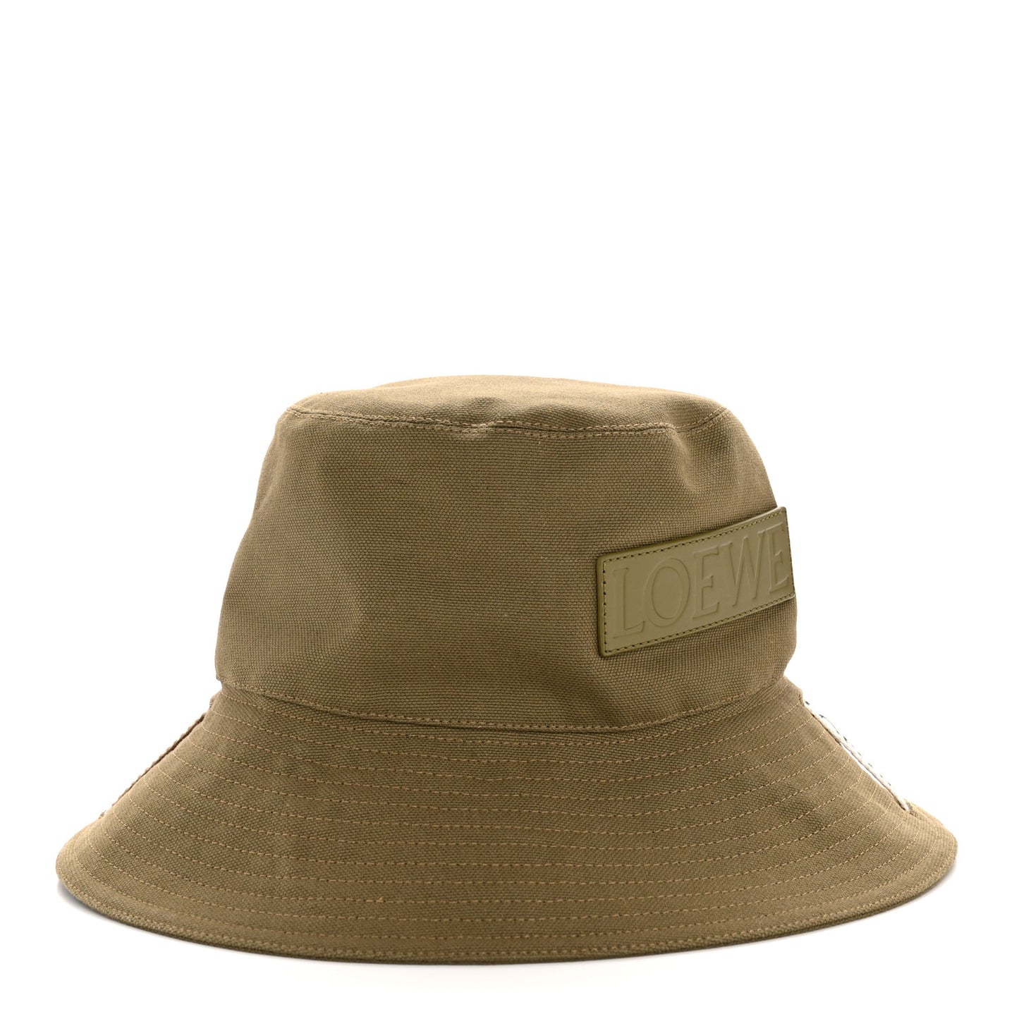 Canvas Calfskin Fisherman Bucket Hat 58 Military Green
