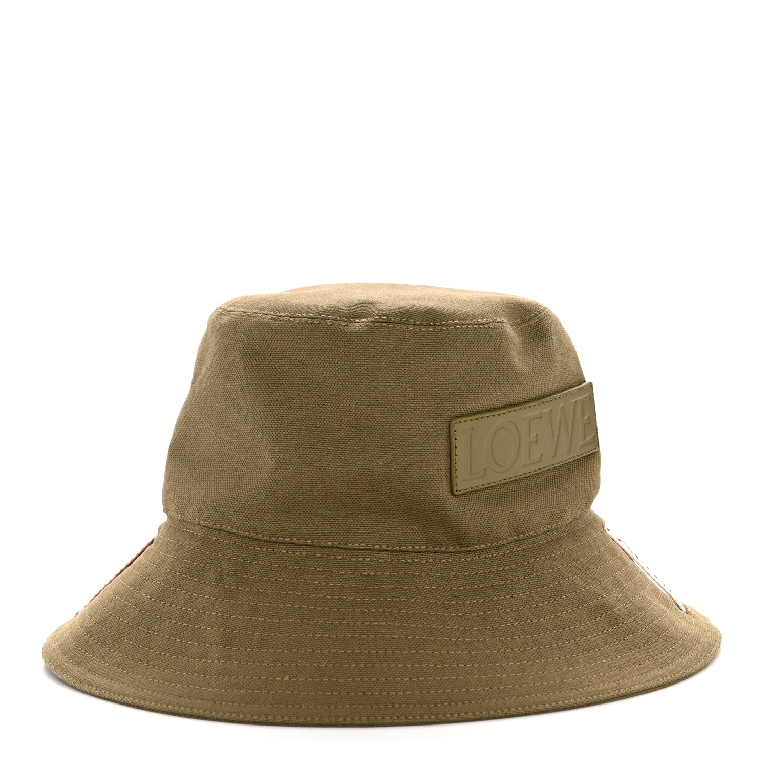 Loewe Canvas Calfskin Fisherman Bucket Hat 58 Military Green 3 of 8