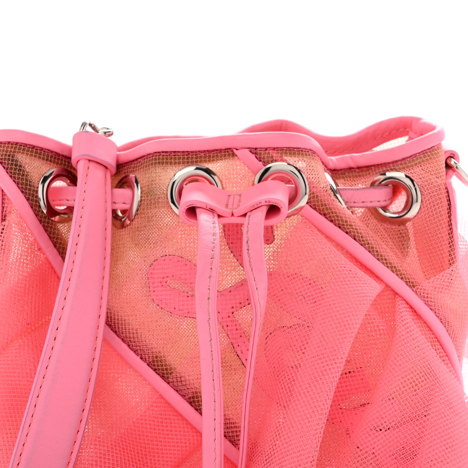 Christian Louboutin Calfskin Ruffle Tulle Marie Jane Bucket Bubble Gum 6 of 14