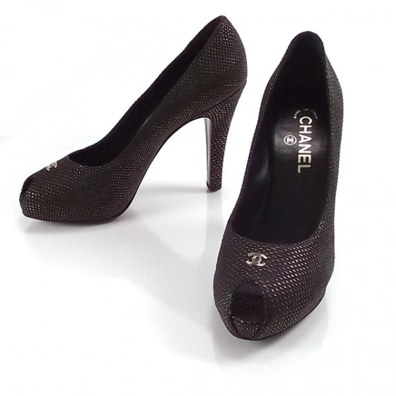 Gold Speckled Peep Toes 38.5