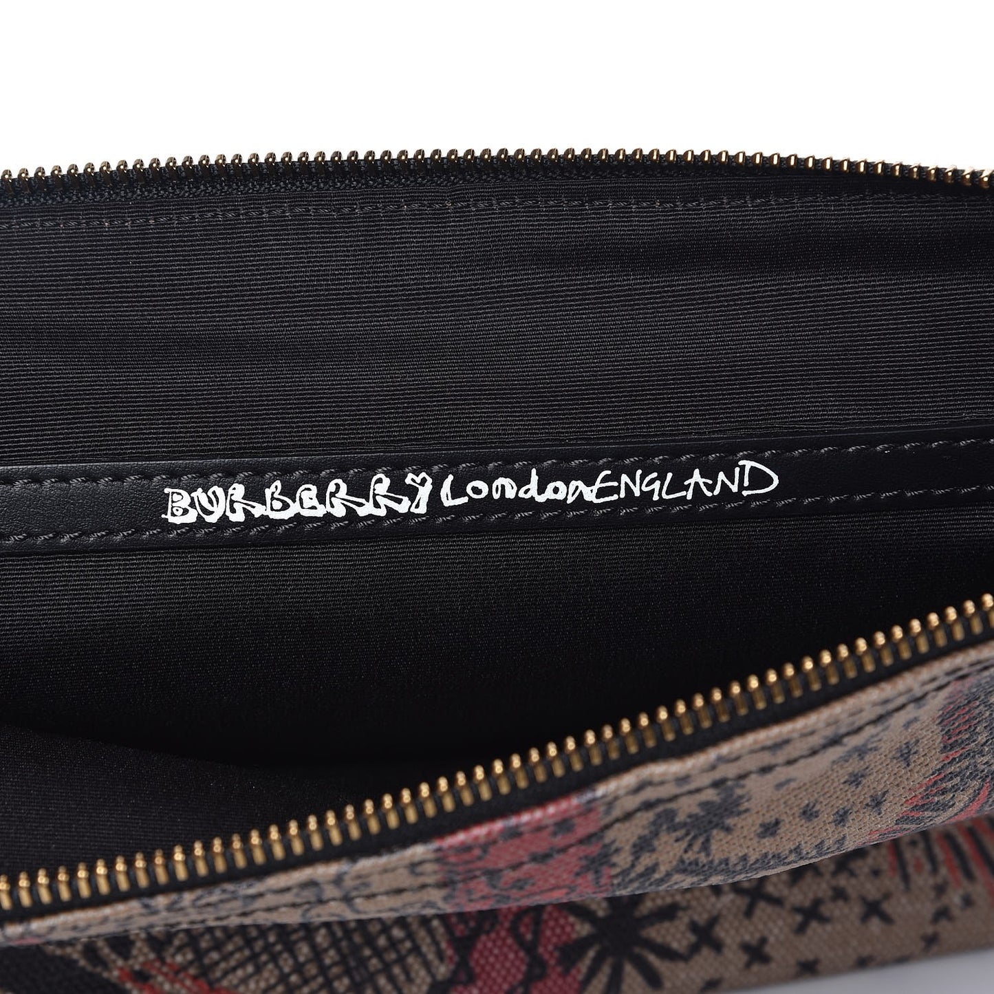 Coated Canvas Check Large Doodle Pouch