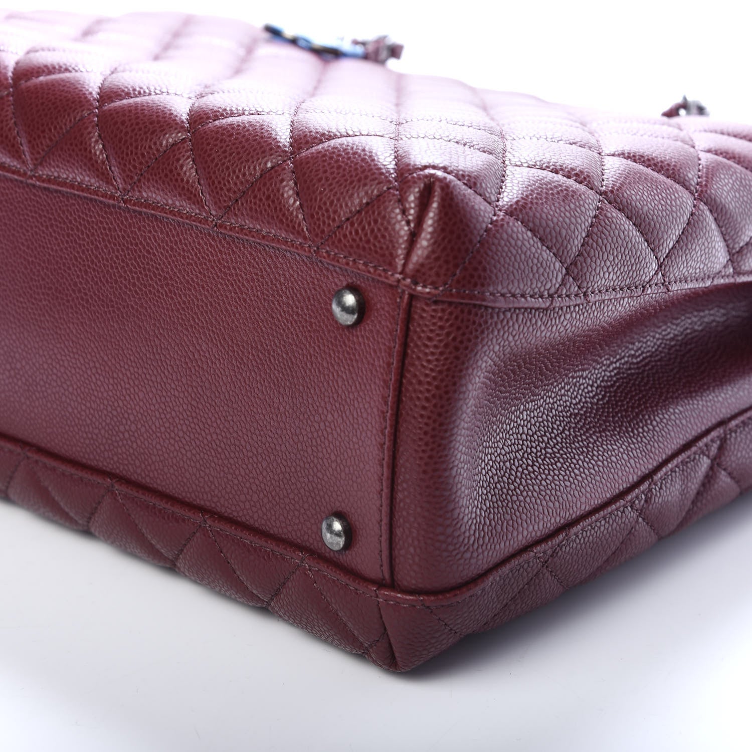 Chanel Caviar Quilted City Shopping Tote Dark Red 9 of 11