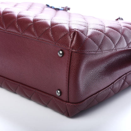 Chanel Caviar Quilted City Shopping Tote Dark Red 9 of 11