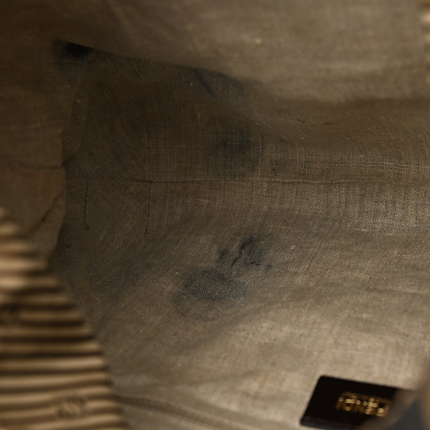 Calfskin Studded Medium B Fab Drawstring Tote Miel Scuro