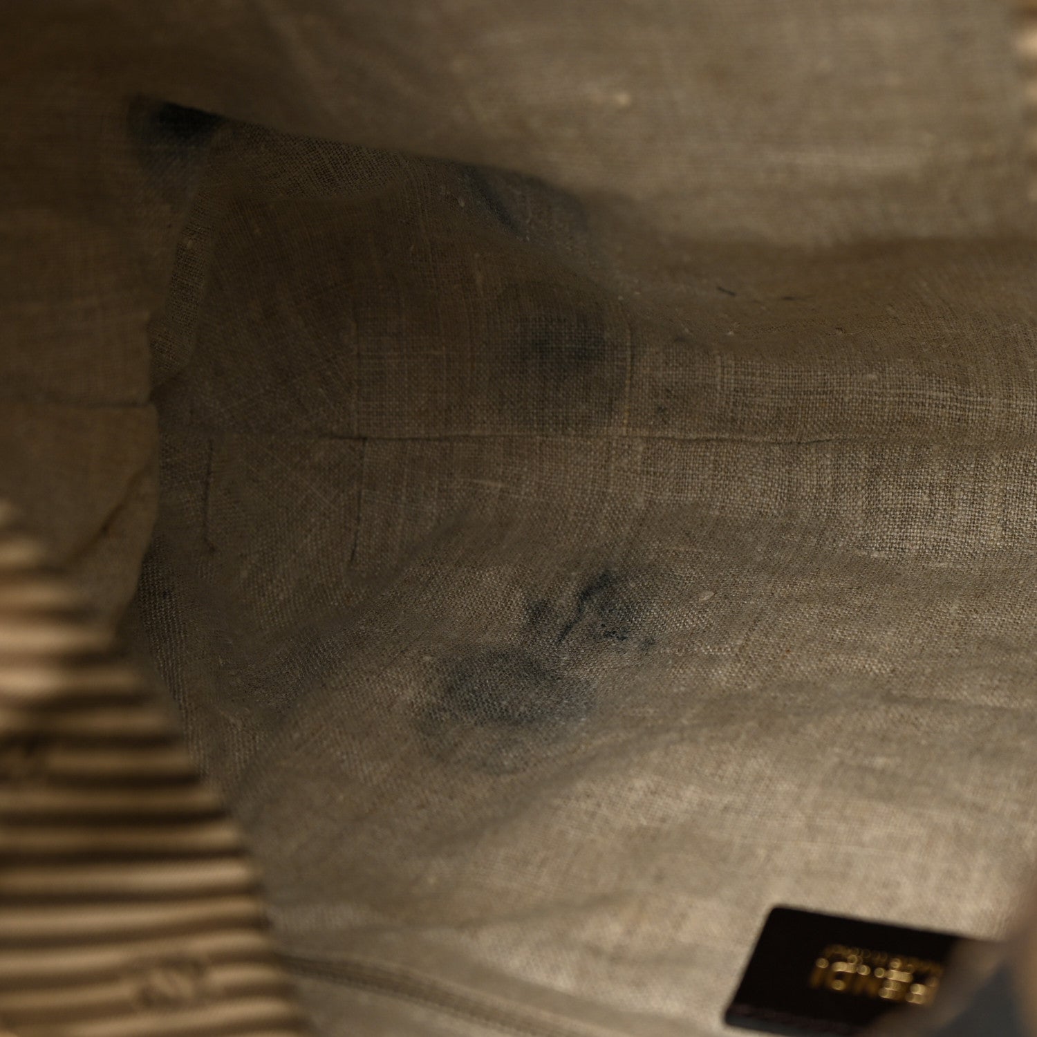 Fendi Calfskin Studded Medium B Fab Drawstring Tote Miel Scuro 12 of 18