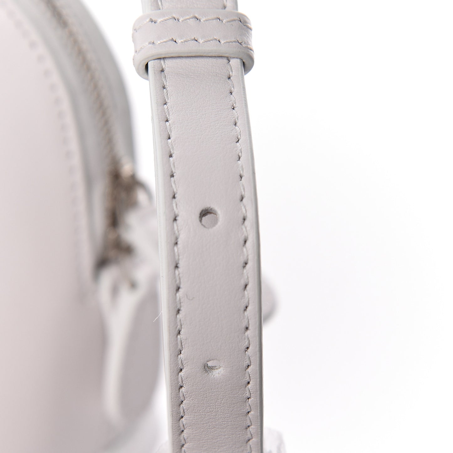 Calfskin Lipstick Logo XXS Ville Top Handle Bag White