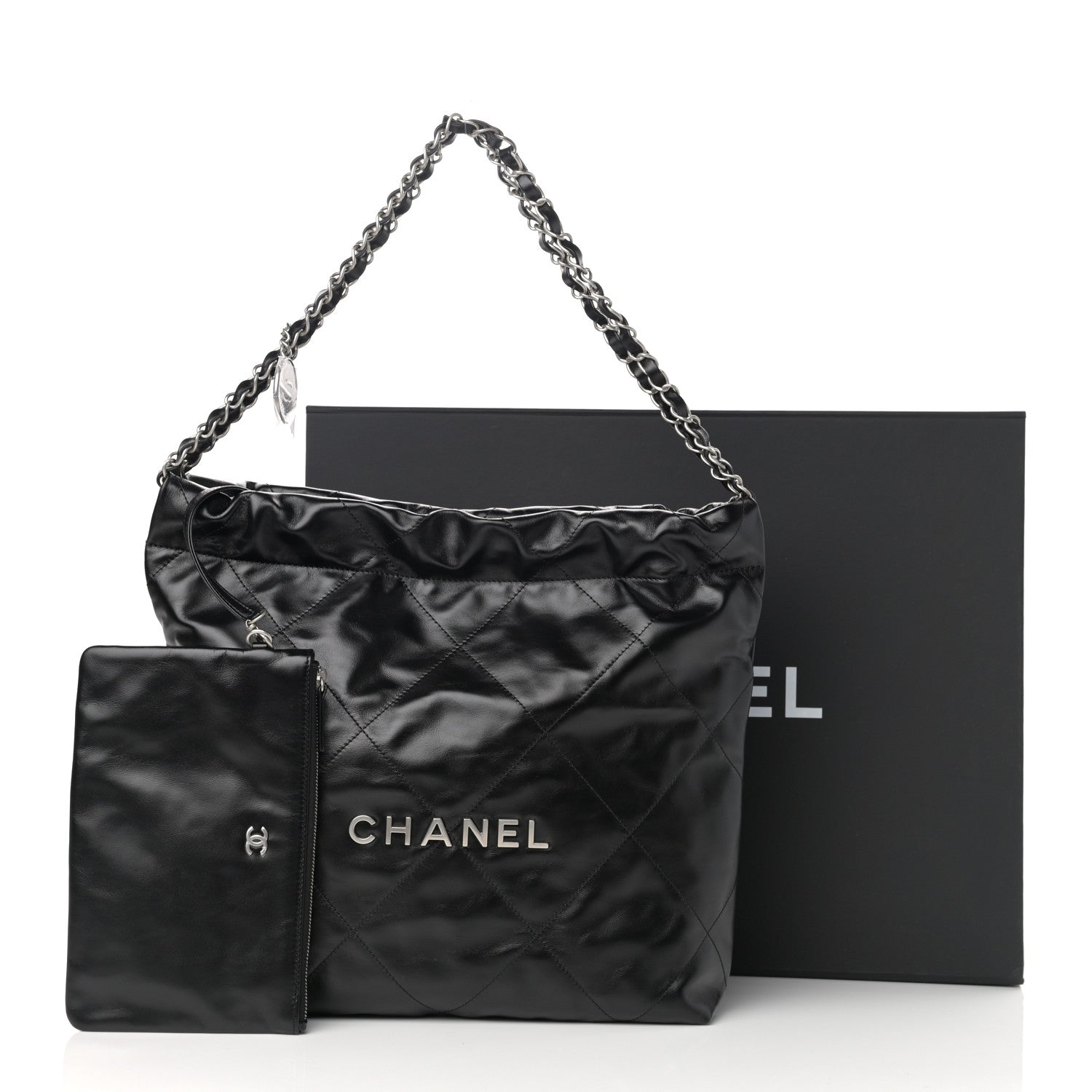 Chanel Shiny Calfskin Quilted Small Chanel 22 Black 12 of 12