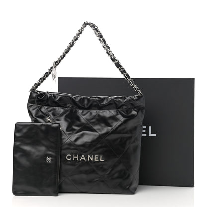 Chanel Shiny Calfskin Quilted Small Chanel 22 Black 12 of 12