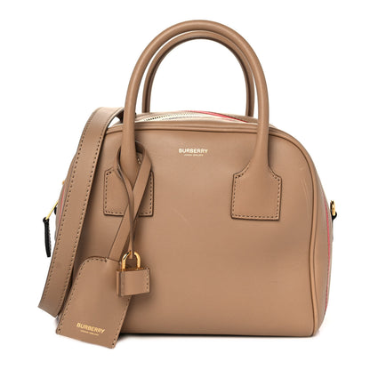 Burberry Smooth Calfskin Small Cube Bowling Bag Driftwood Bright Military Red 1 of 11