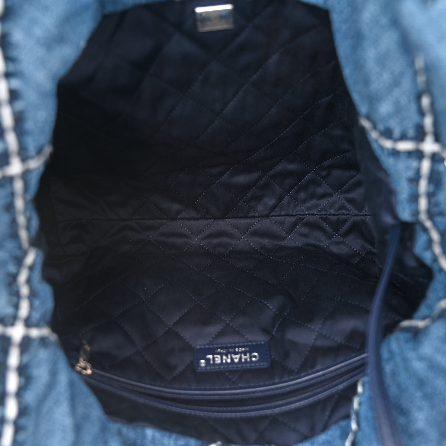 Chanel Denim Quilted Stitched Small Chanel 22 Blue 6 of 12