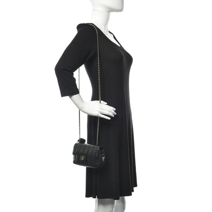 Chanel Lambskin Quilted Mini Chocolate Bar Camellia Flap Black 2 of 11