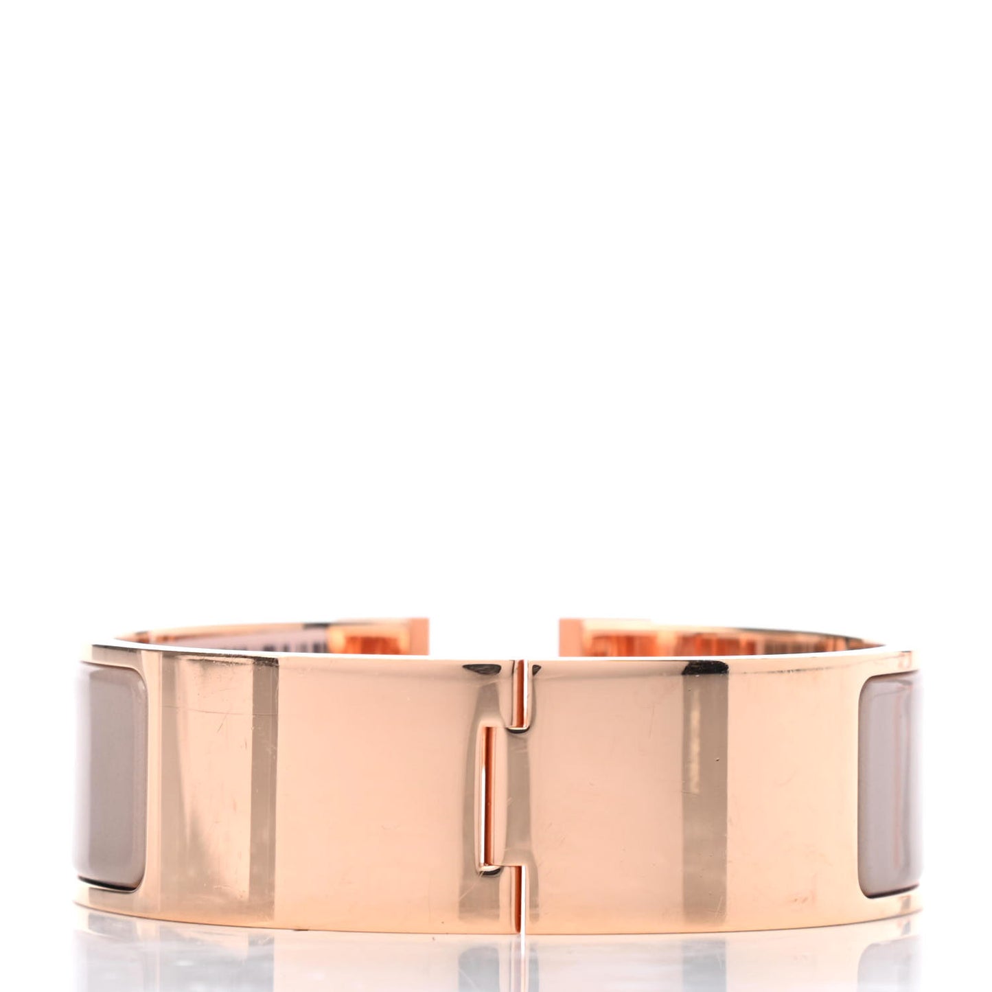 Enamel Wide Clic Clac H Bracelet GM Marron Glace