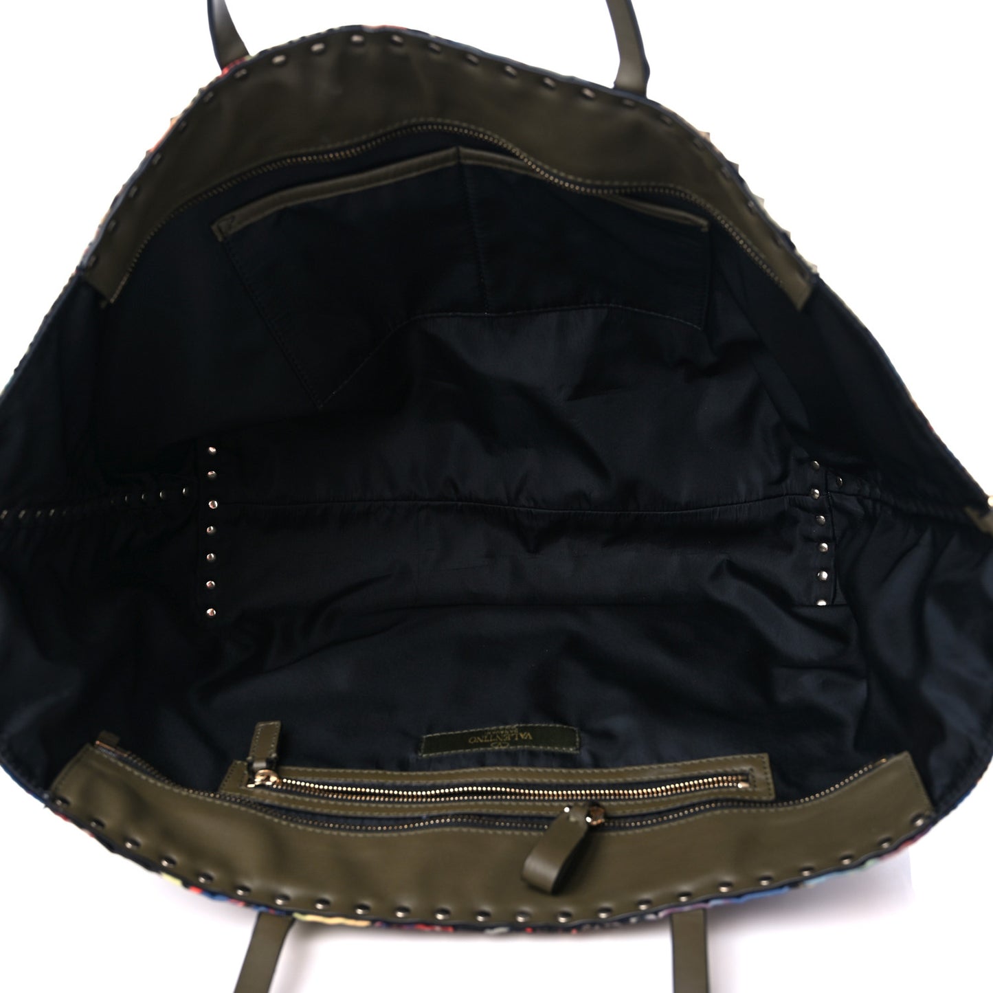 Canvas Camubutterfly Rockstud Crossbody Tote Multicolor